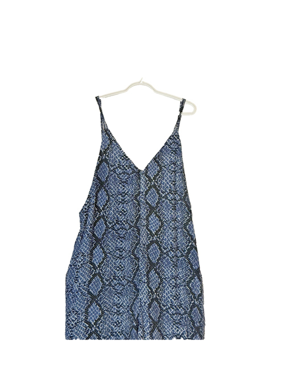 Free People Blue Reptile Print Strappy Oversized Wide Let Jumpsuit Sz. M - Picture 5 of 16